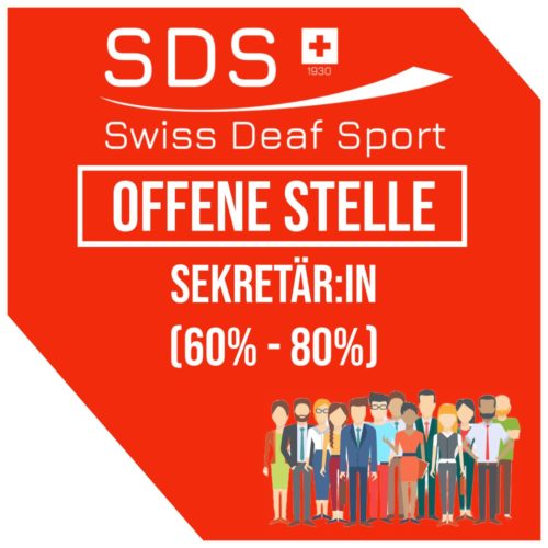 Swiss Deaf Sport - offene Stelle Sekretariat Poster