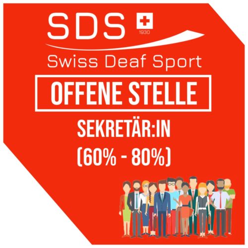 Swiss Deaf Sport - offene Stelle Sekretariat Poster Swiss Deaf Sport - offene Stelle Sekretariat Poster